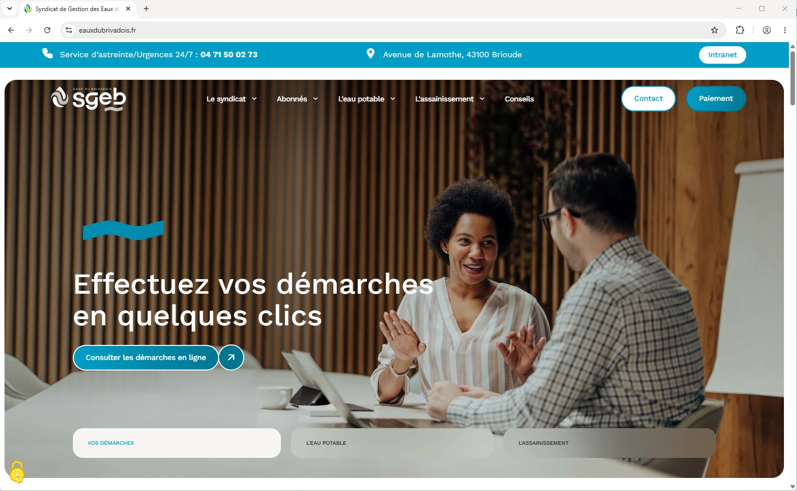 SGEB page d'accueil